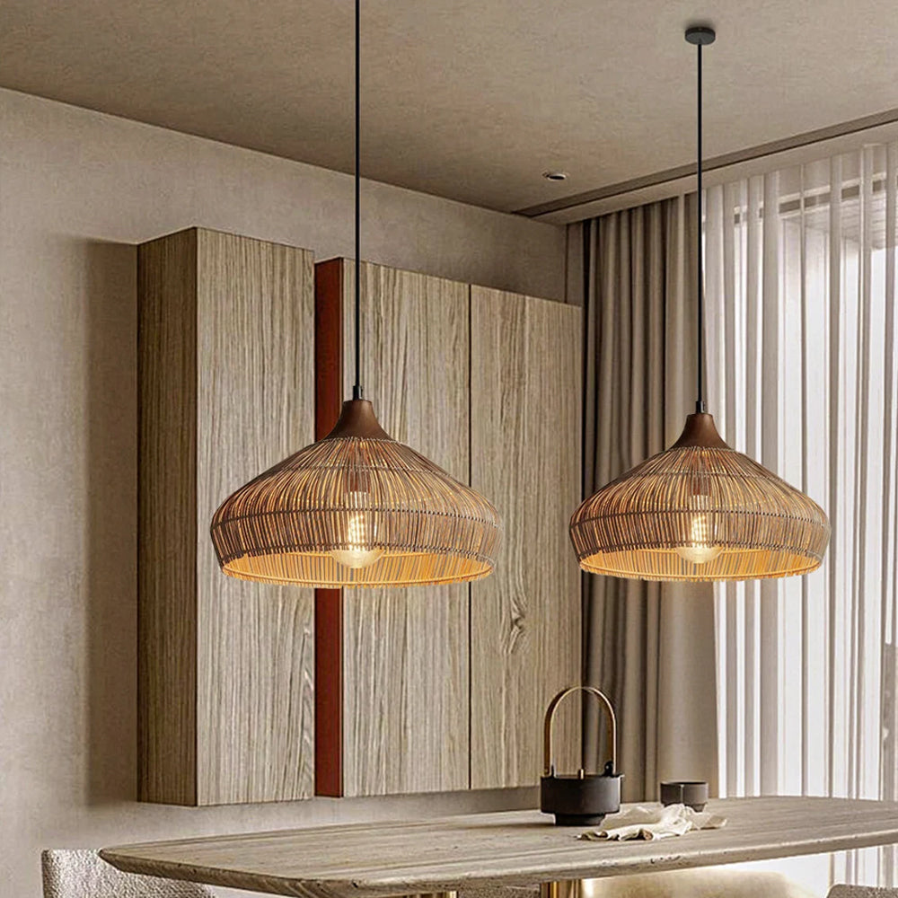 Bell-Shaped Handcrafted Bamboo Kitchen Pendant Lighting