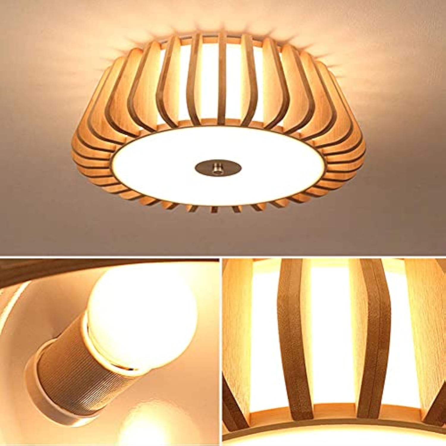 Modern Minimalist Wooden Art Ceiling Light