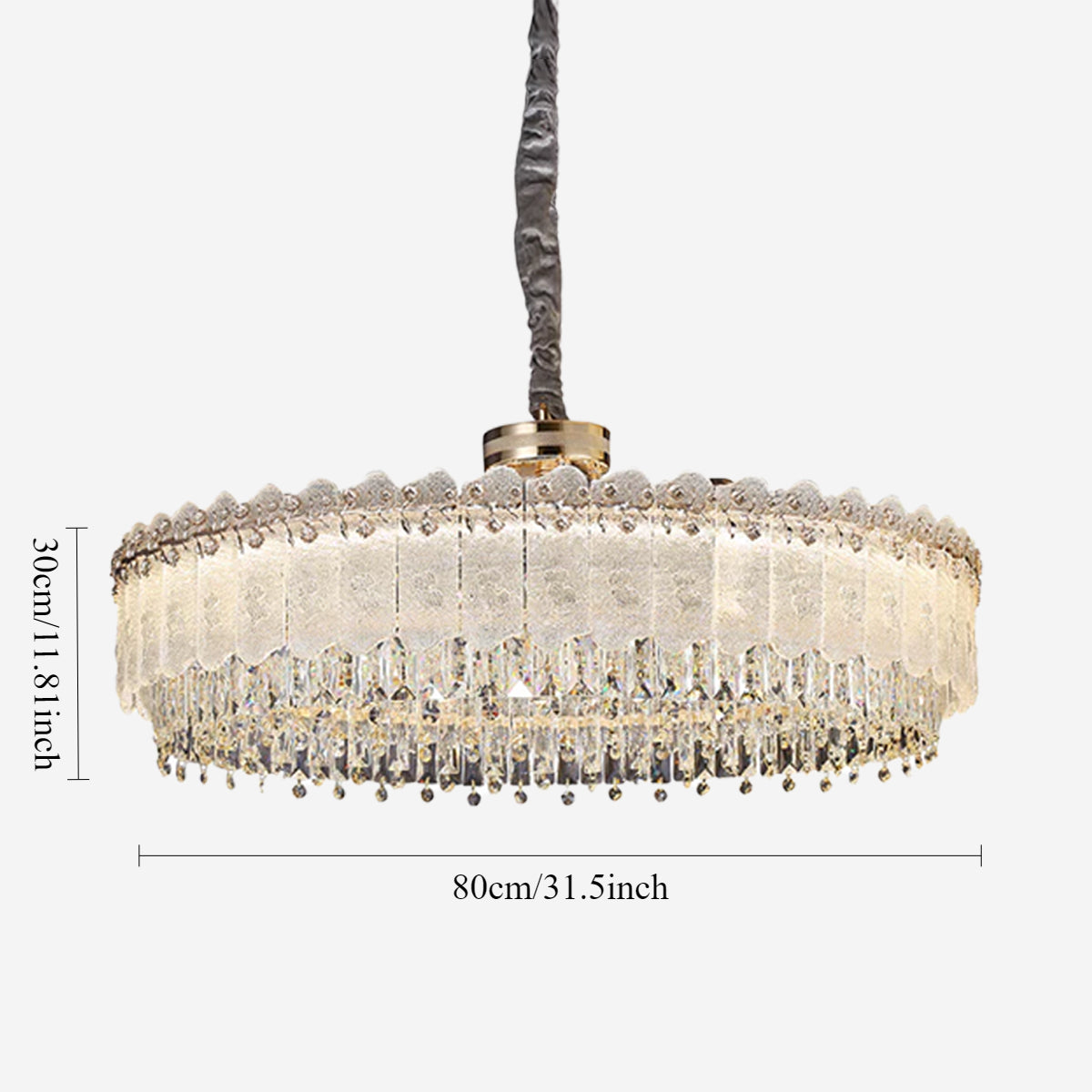 Contemporary Oval & Round Crystal Pendant Ceiling Light Dimmable Fixture