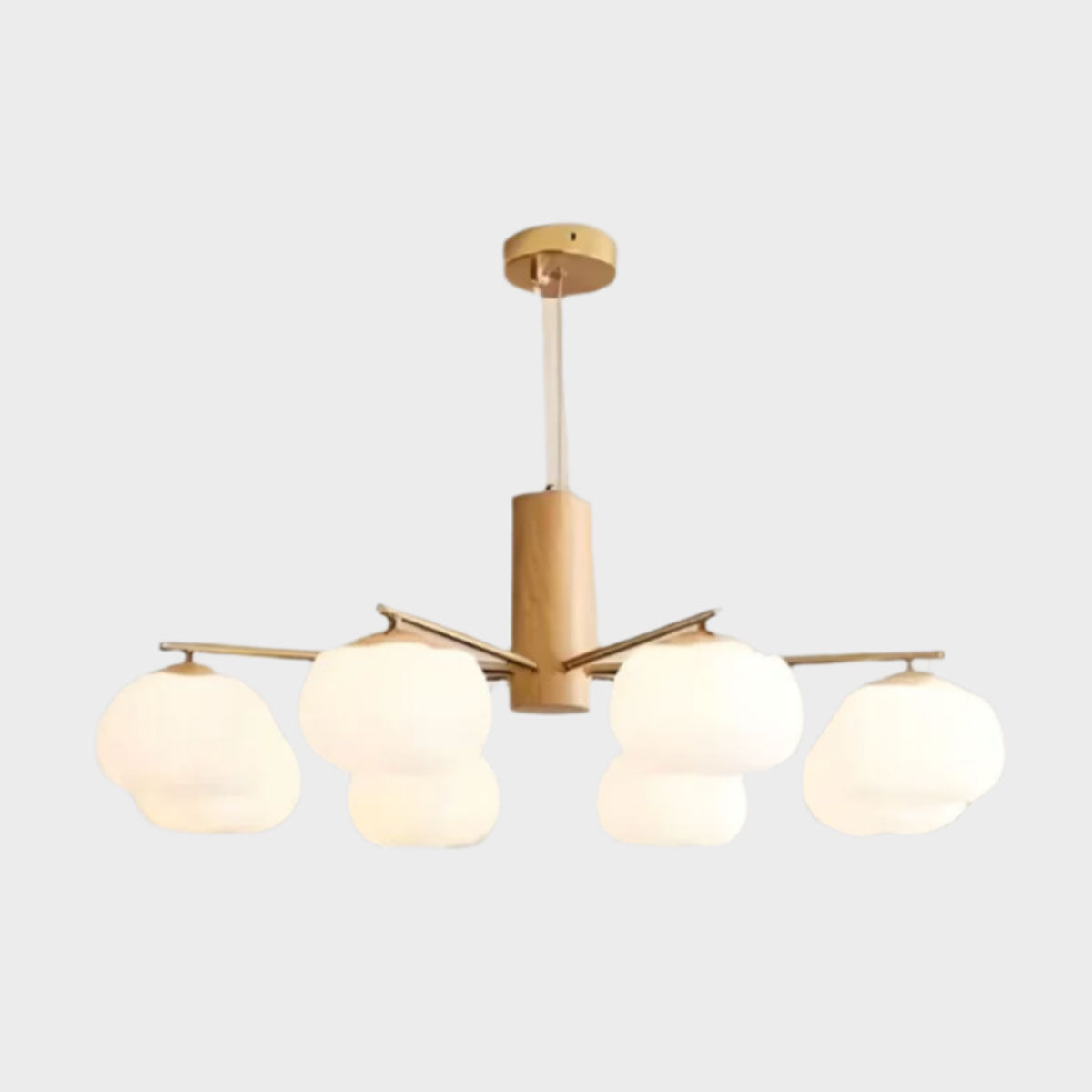 Nordic Modern Wooden Cream Wind LED Chandelier