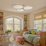 Modern Three-Disk Silver/Gold Full Spectrum Ceiling Light