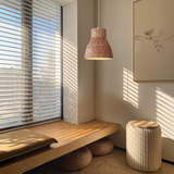 Handmade Rattan Pendant Light Natural Woven Ceiling Lamp for Dining Room, Kitchen & Living Room