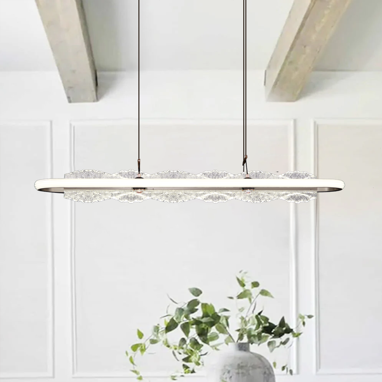 Sleek Aluminum and Acrylic Pendant Light for Dinning Area