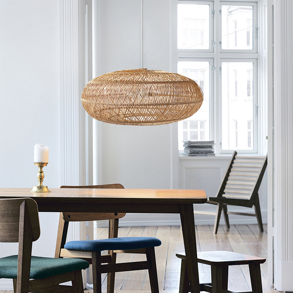 Rustic Elegance Rattan Hanging Pendant Light