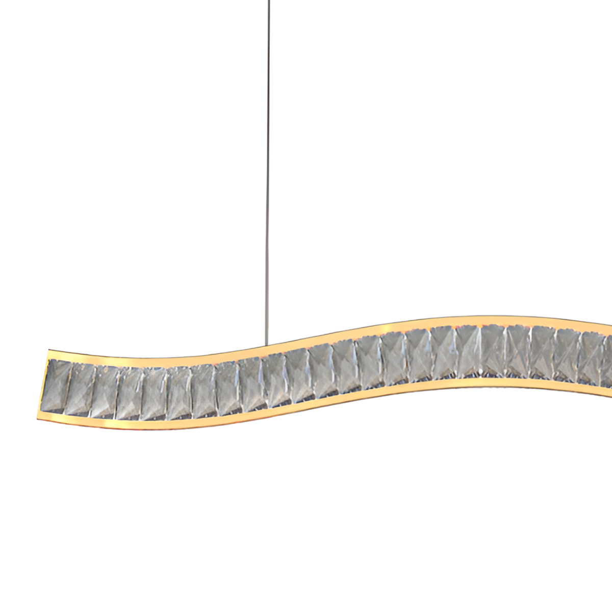 Wave Gold Crystal LED Pendant Light for Modern Interiors