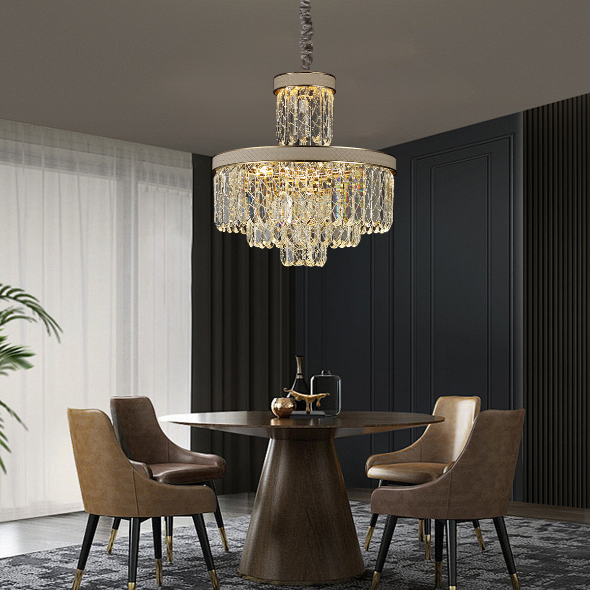 Golden Crystal Radiance Dimmable Pendant Light