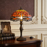 Tiffany Table Lamp | Handcrafted Stained Glass Dragonfly Series