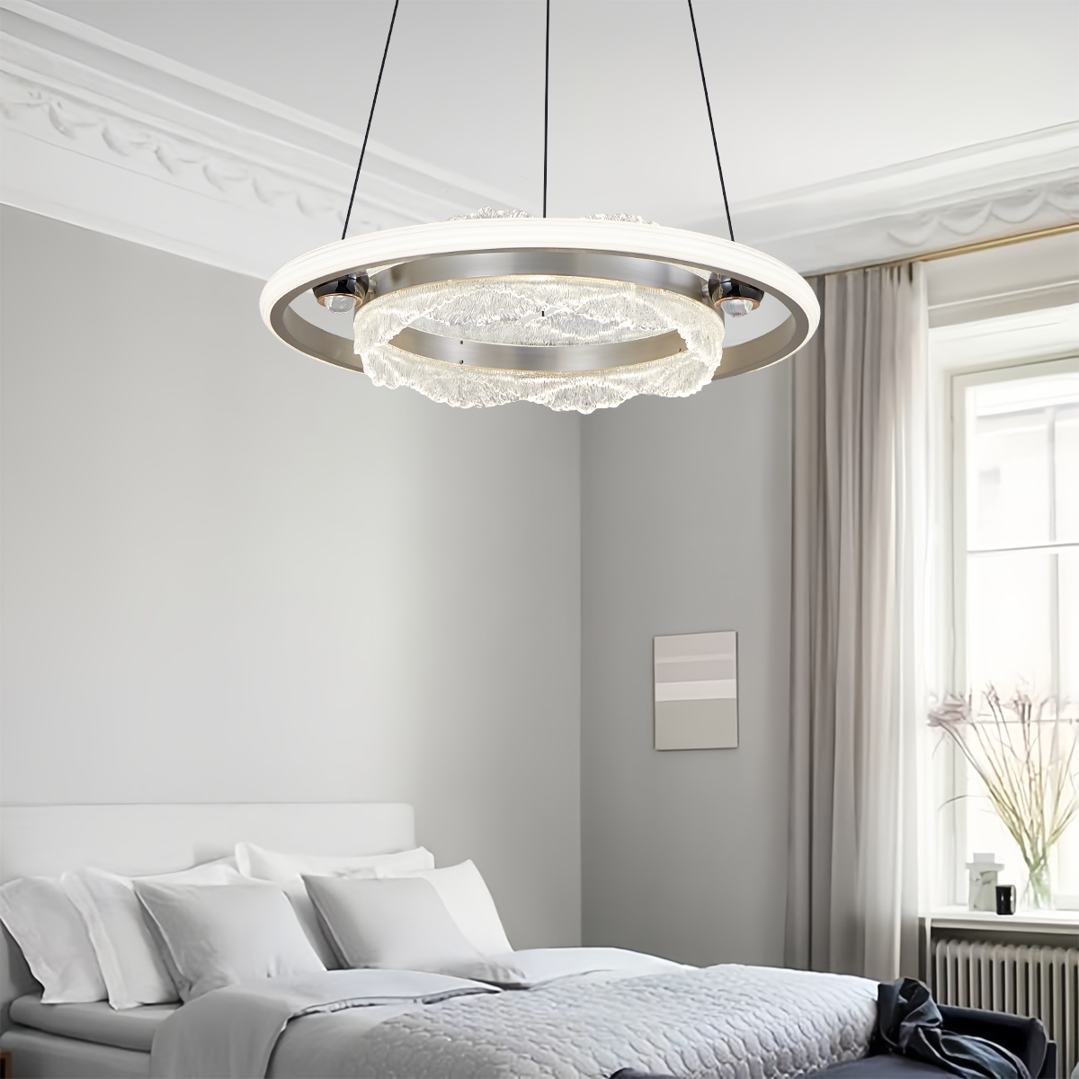 Modern Luxe Aluminum Pendant Light with Sleek Acrylic Design