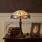 Tiffany Table Lamp | Handcrafted Stained Glass Dragonfly Series