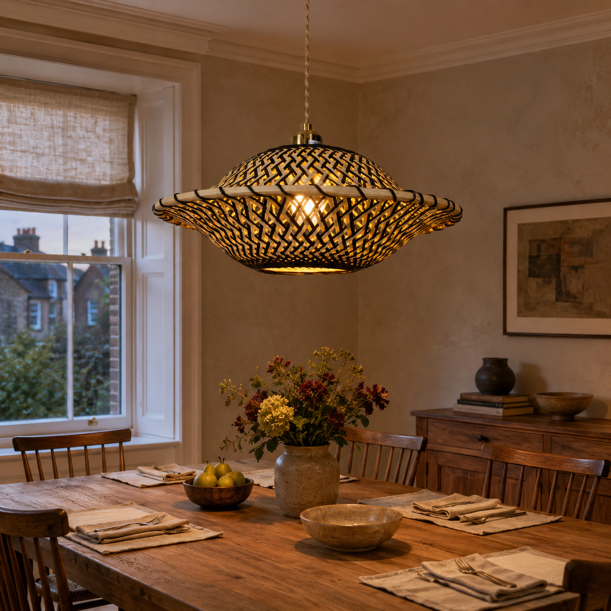 Handcrafted Elegant Natural Bamboo Pendant Light