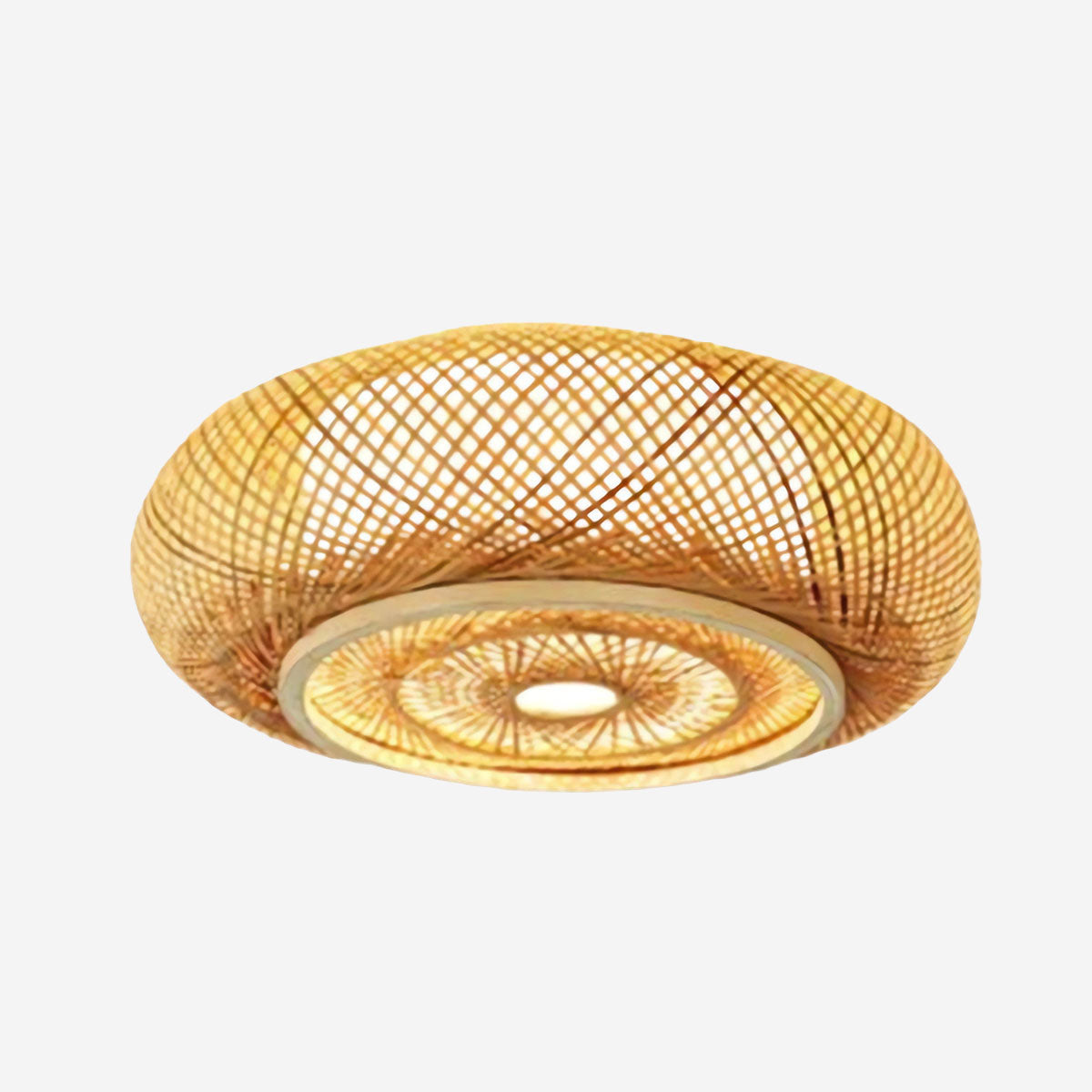 Traditional Handcrafted Bamboo Woven Semi-Flush Mount Ceiling Lights