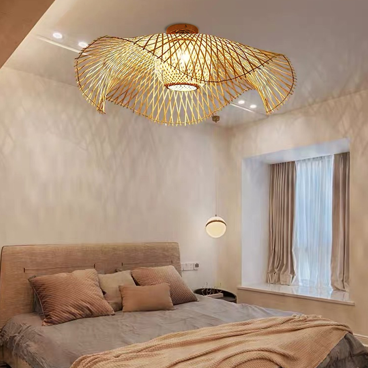 Bamboo Wave Art LED Ceiling Light