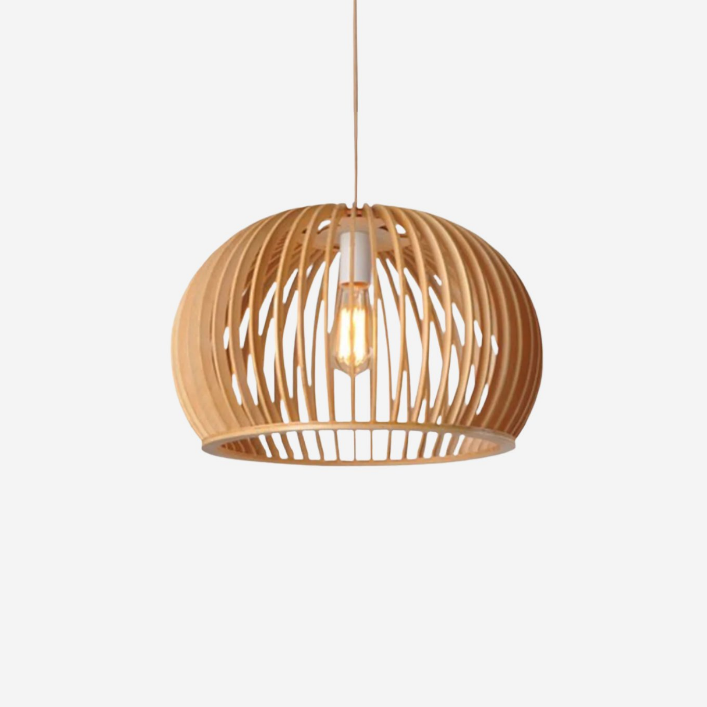 Wooden Pendant Light Modern Rustic Hanging Lamp for Living Room Kitchen