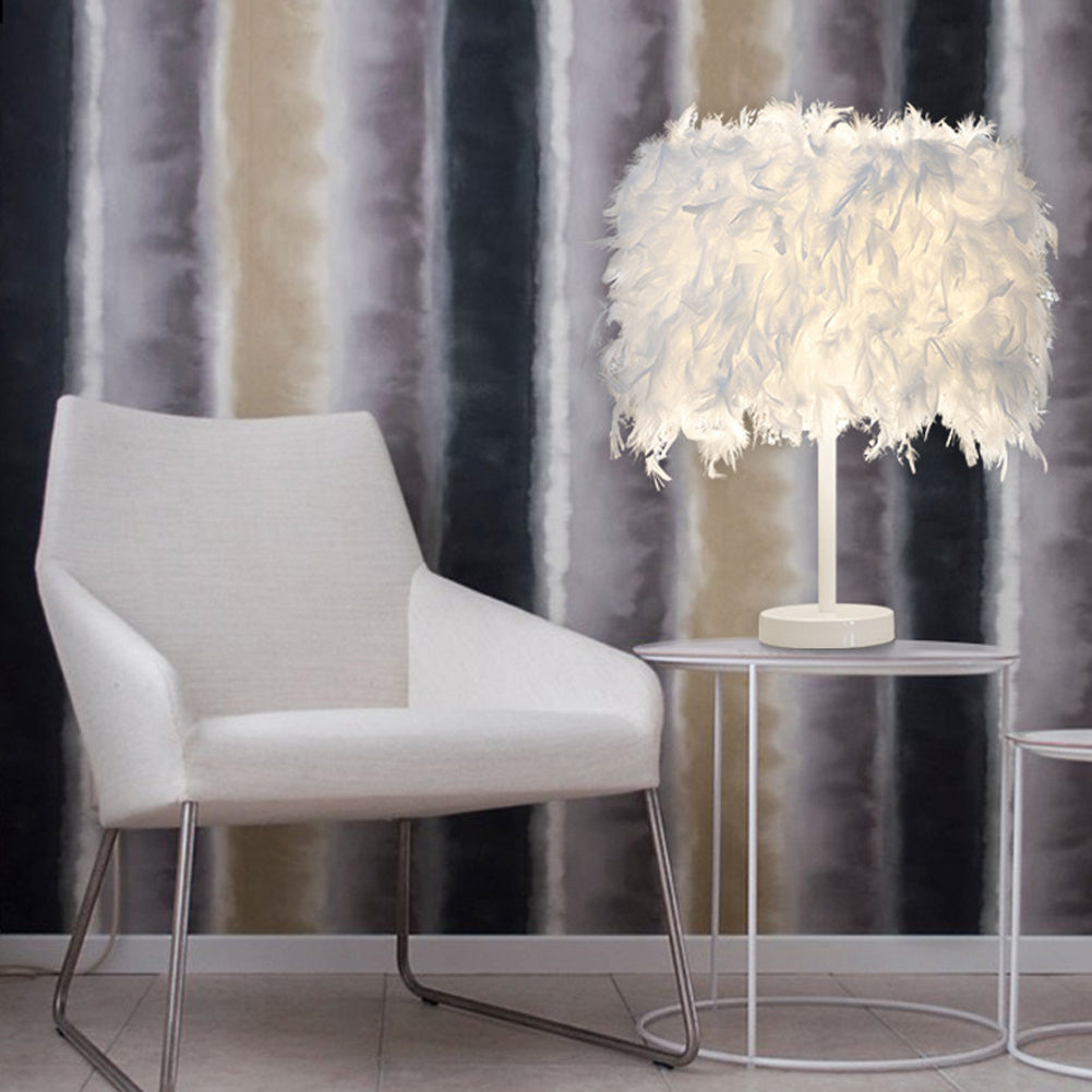 Modern Feather Bedside Table Lamp