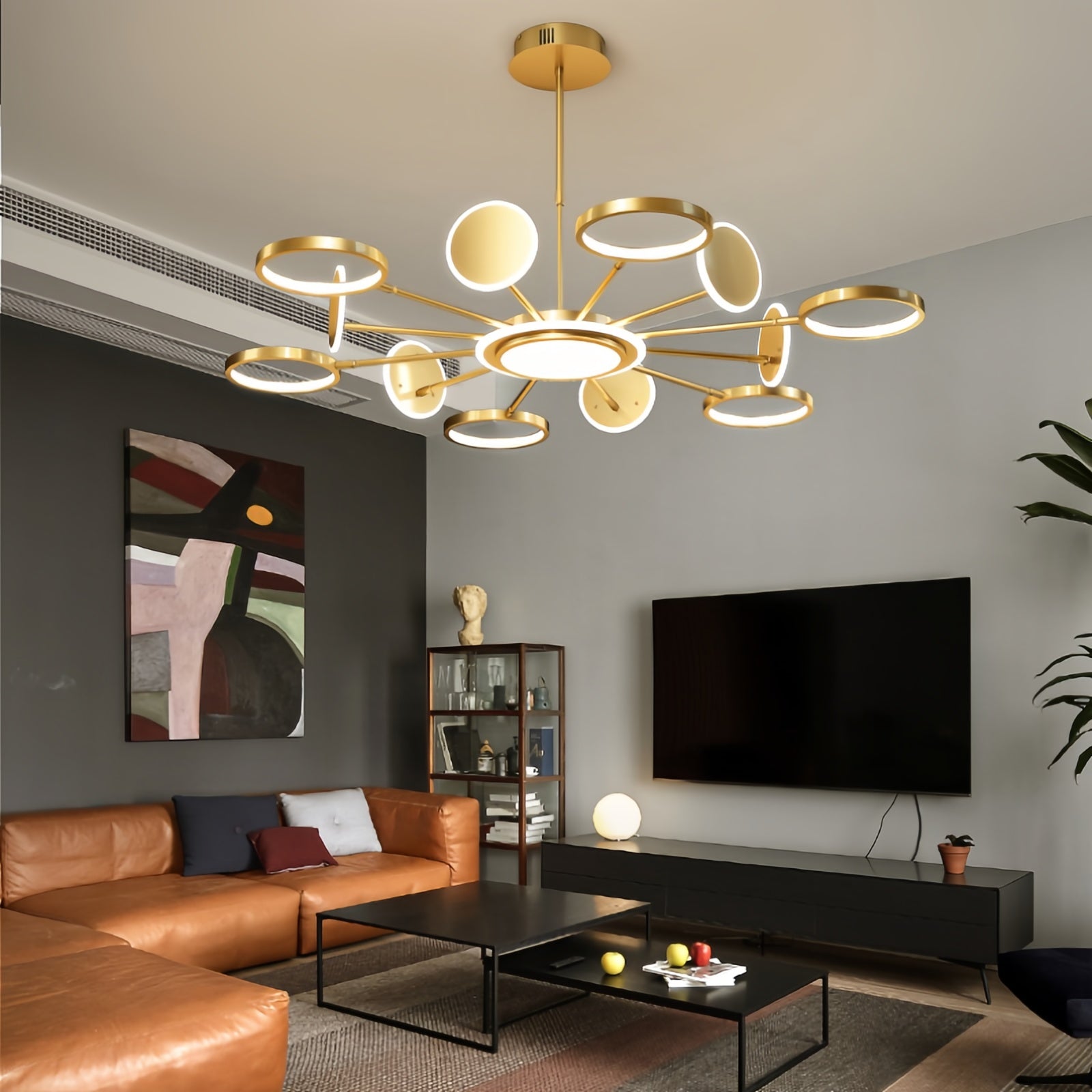 Moder LED Light Fixture Metal Circle Shape Ceiling Pendant Light