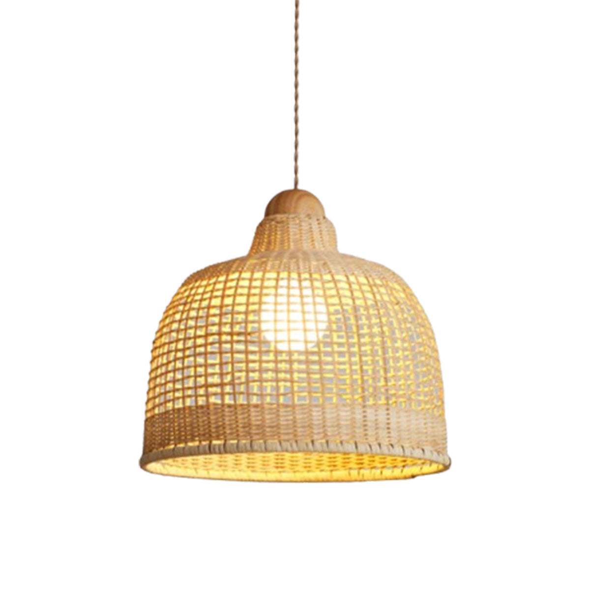 Elegant Vintage Woven Rattan Minimalist Pendant Light