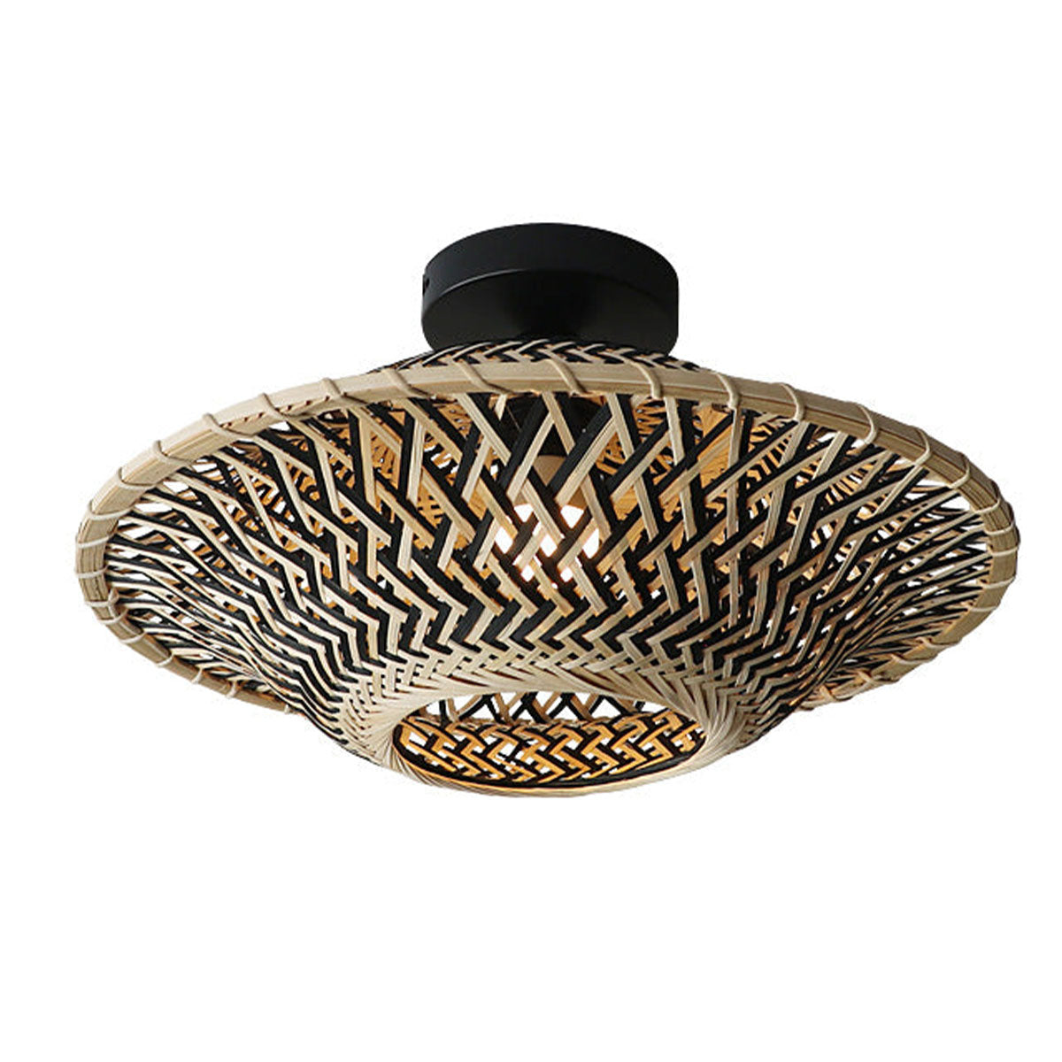 Bamboo Radiance Handwoven LED Ceiling Light