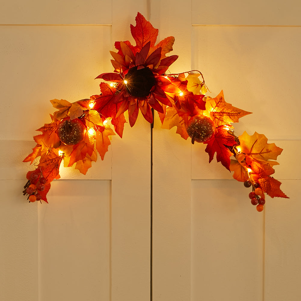 Artificial Maple Leaf Sunflower Door Swag