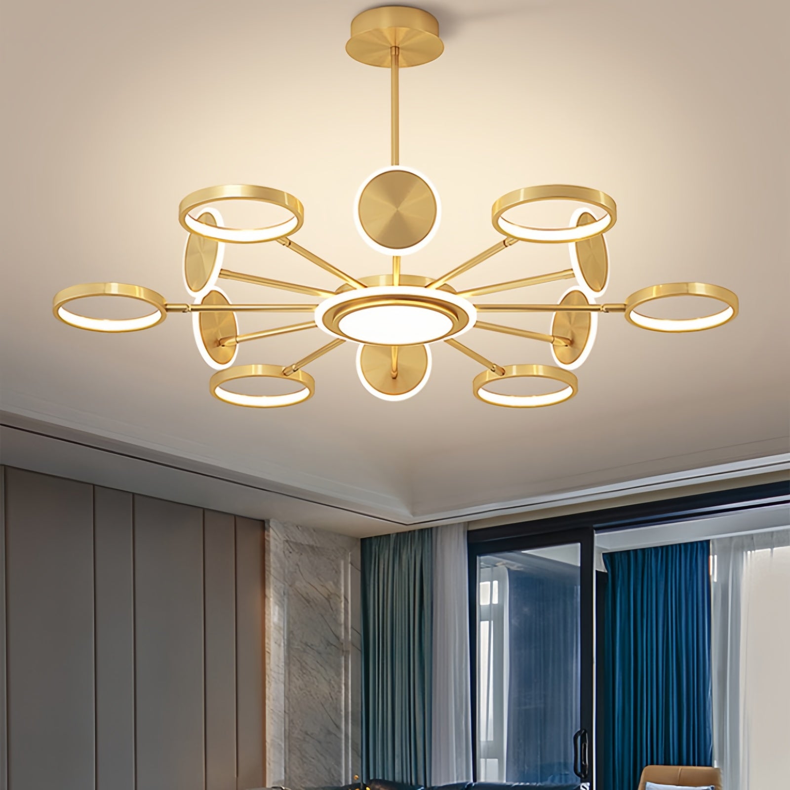 Moder LED Light Fixture Metal Circle Shape Ceiling Pendant Light