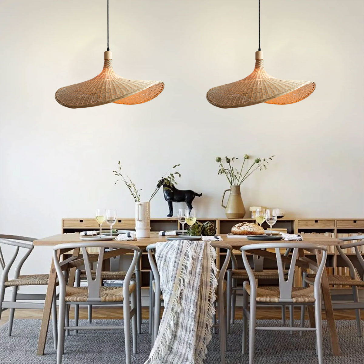 Handwoven Bamboo Shade Pendant Light for Cozy Interiors