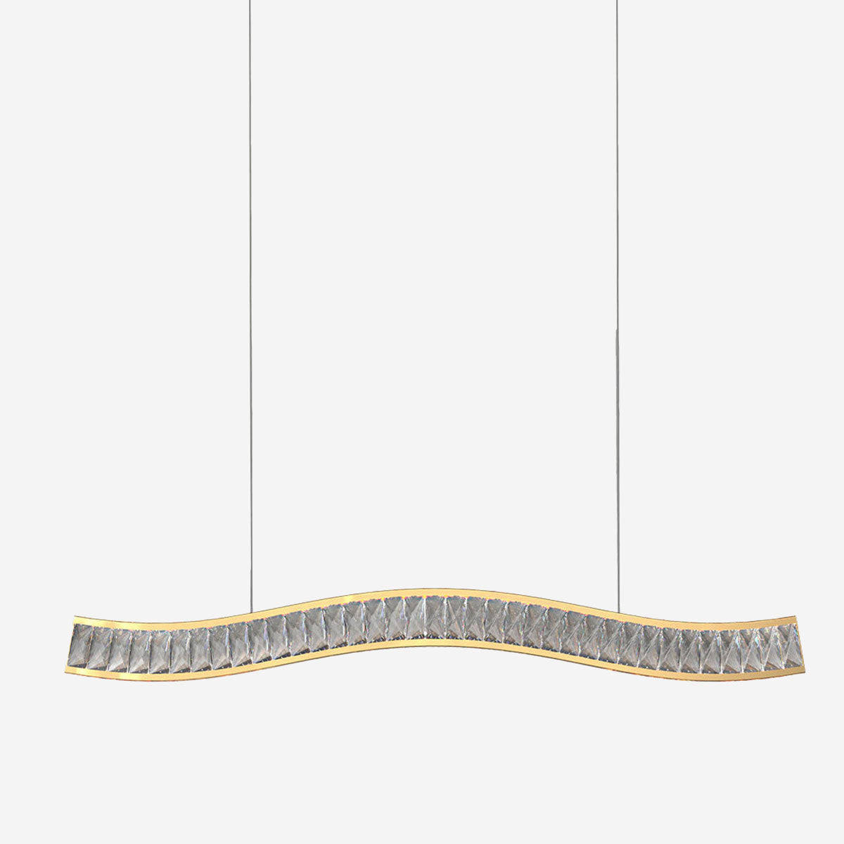 Wave Gold Crystal LED Pendant Light for Modern Interiors