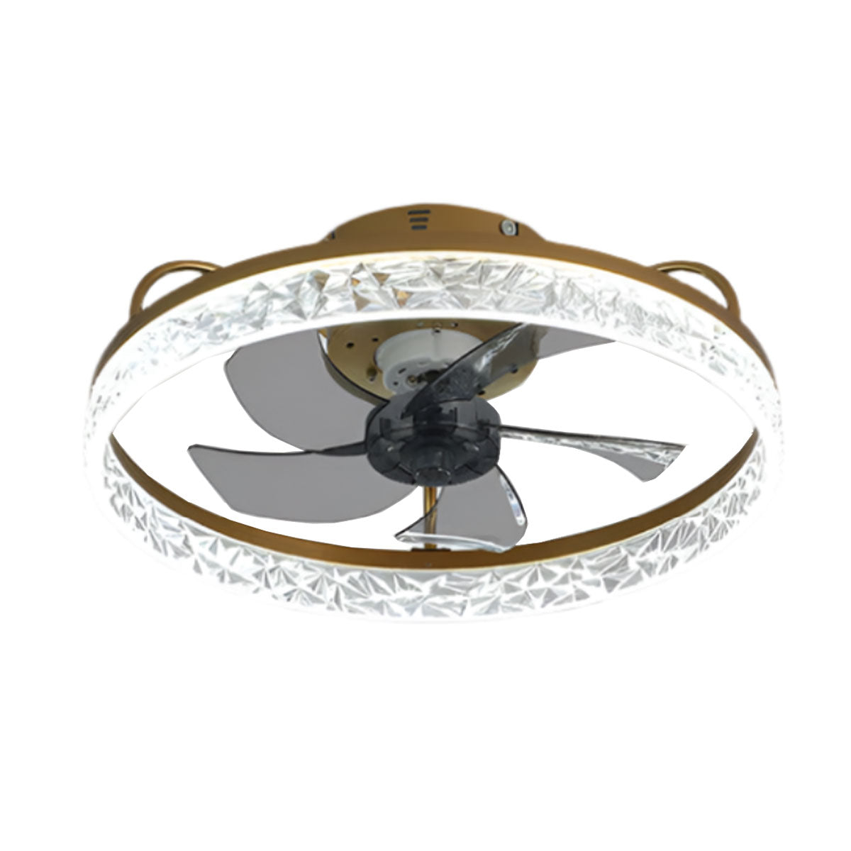 Contemporary Round Crystal Ceiling Fan with Light