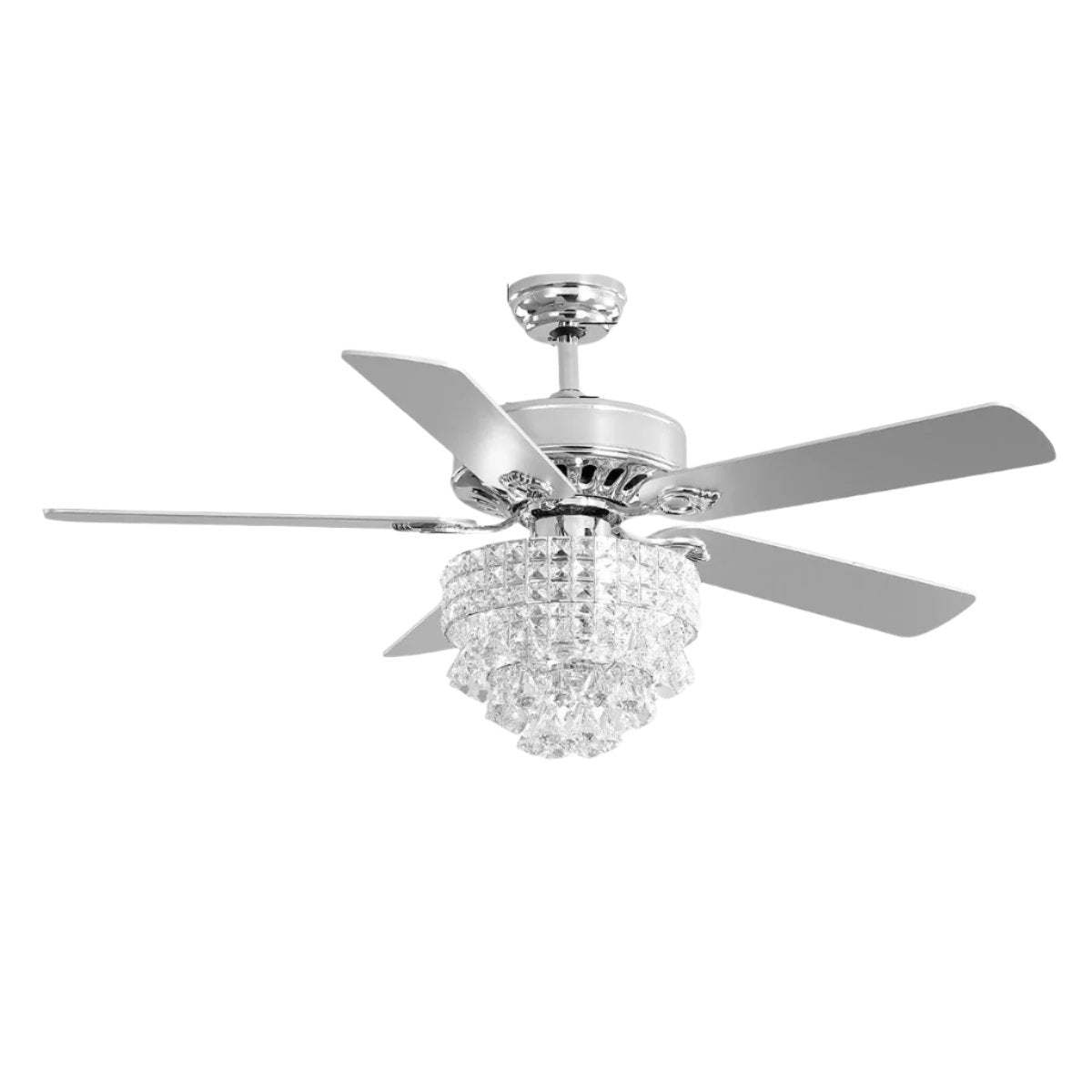 Modern Crystal 3-Light Ceiling Fan with Remote