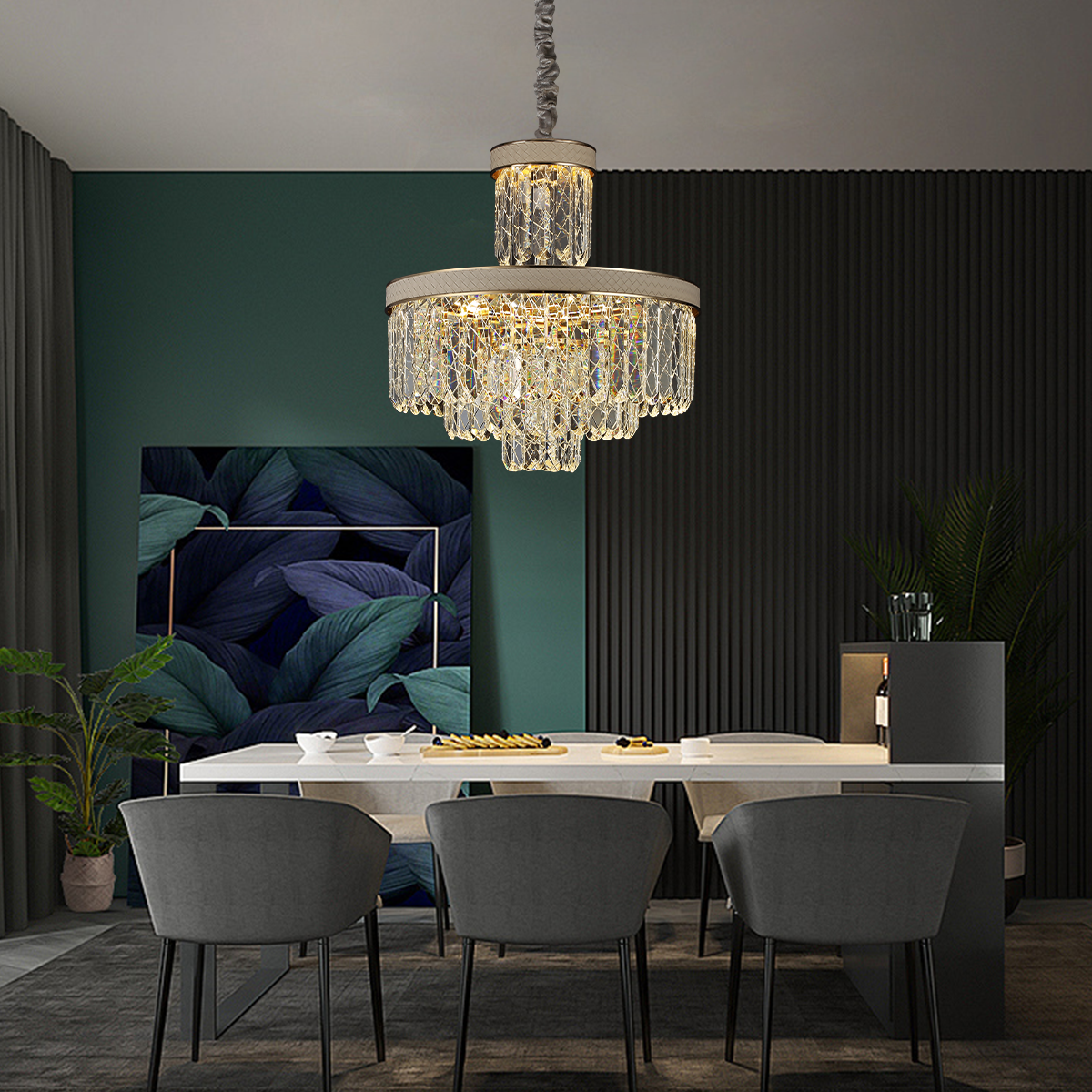 Golden Crystal Radiance Dimmable Pendant Light