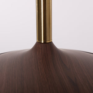 walnut double pendant light adding warm light to a dining space