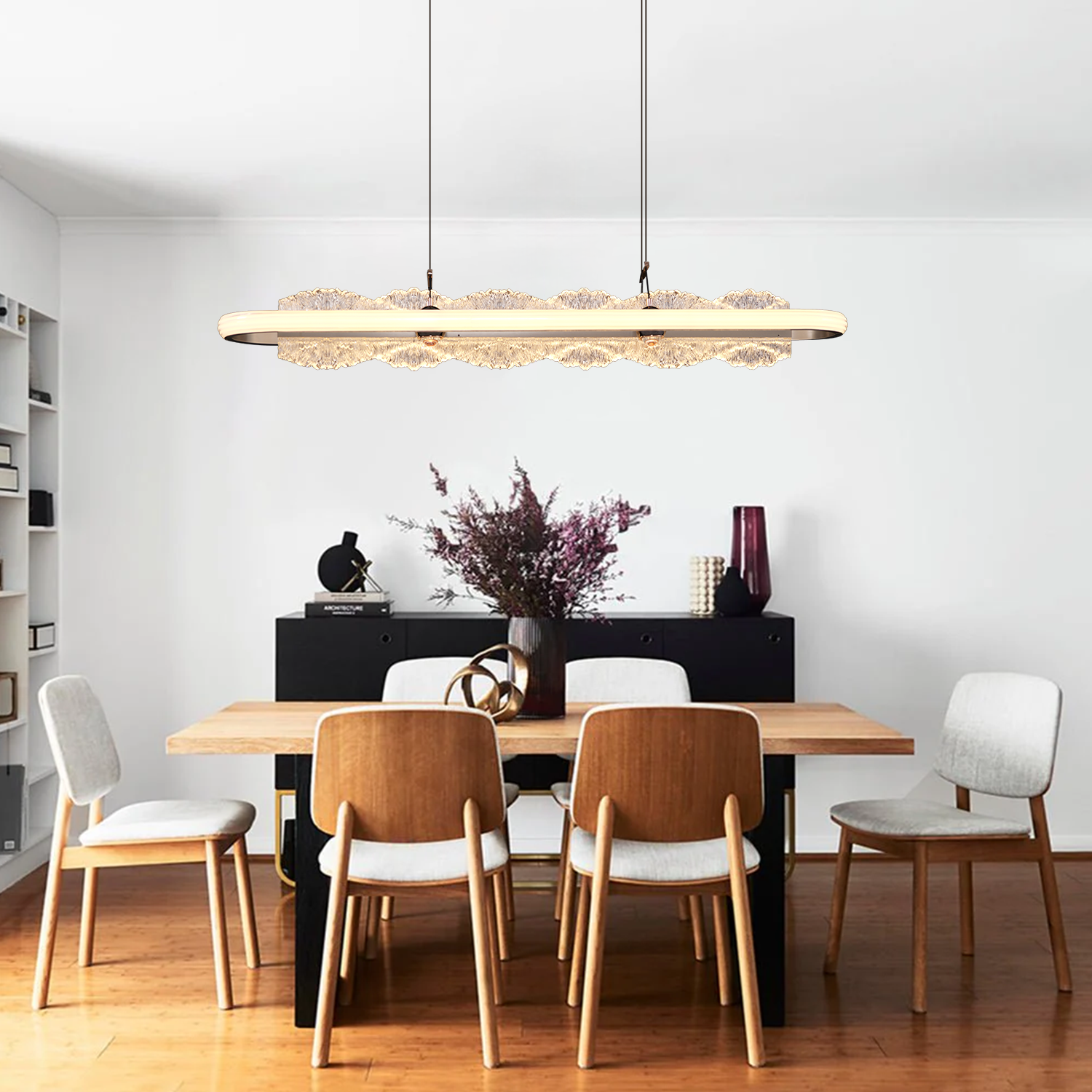 Sleek Aluminum and Acrylic Pendant Light for Dinning Area