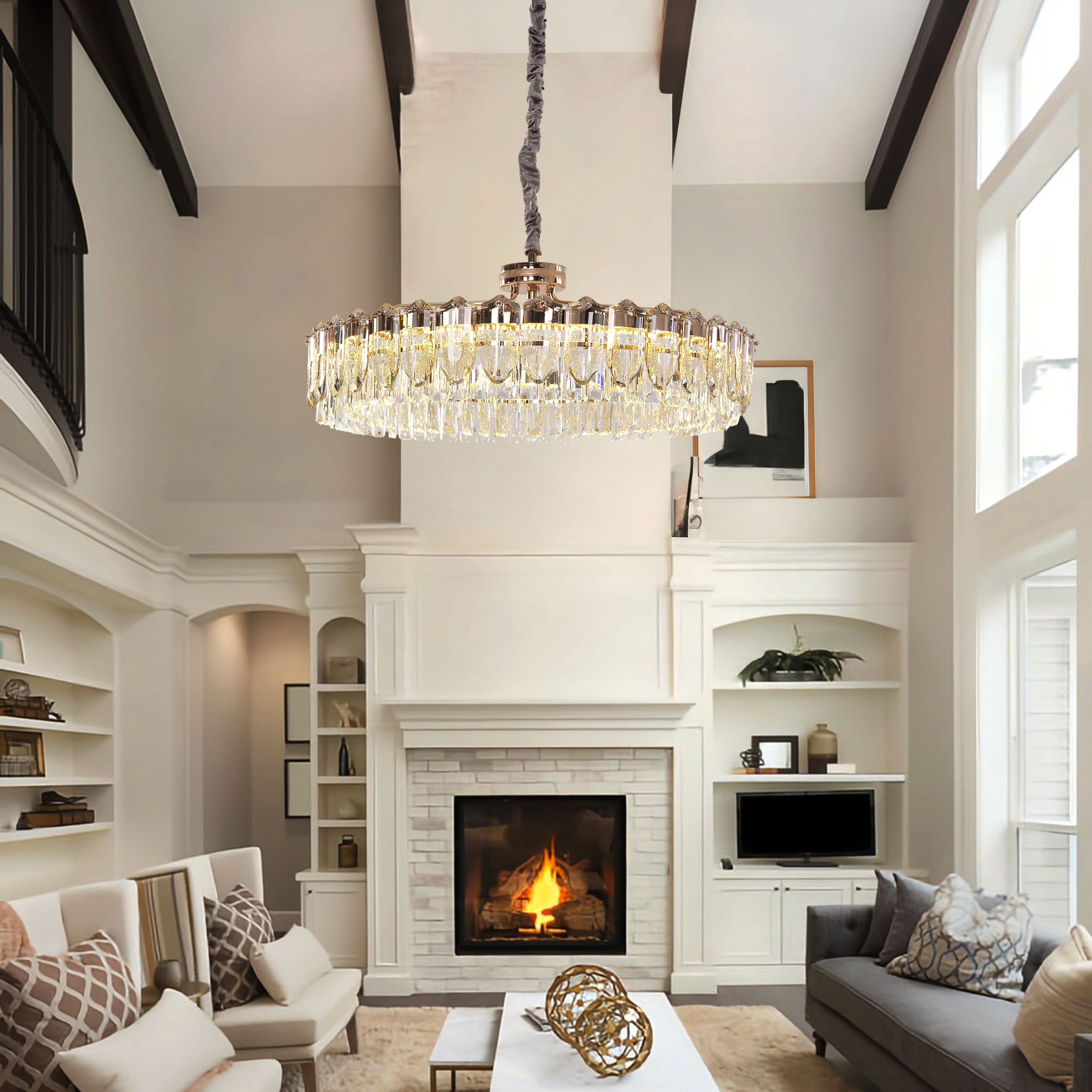 Opulent Crystal Elegance Adjustable Pendant Light