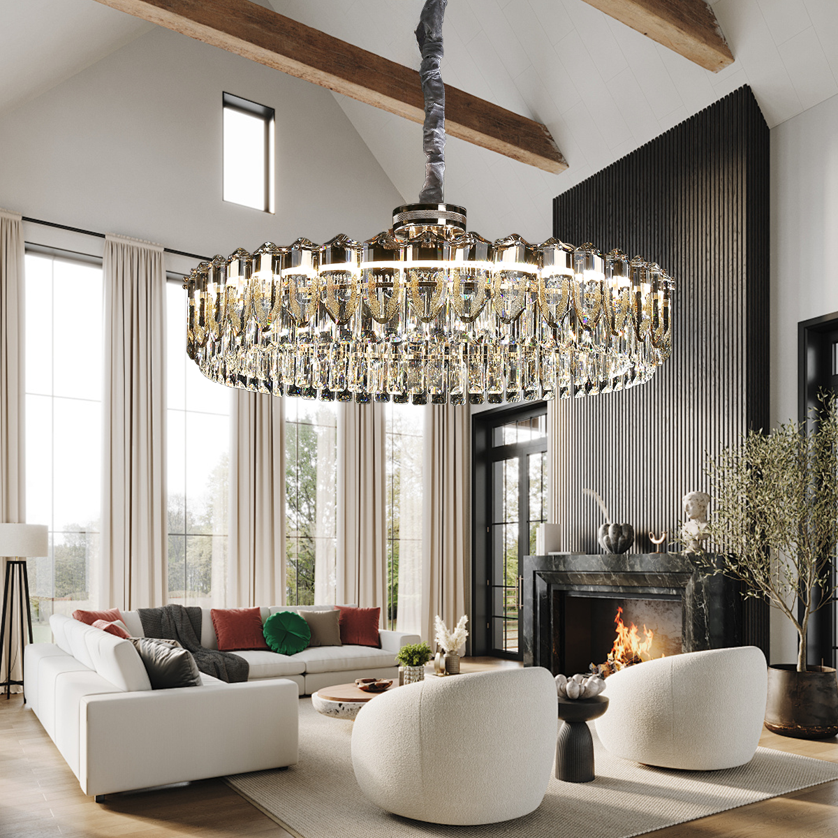 Opulent Crystal Elegance Adjustable Pendant Light