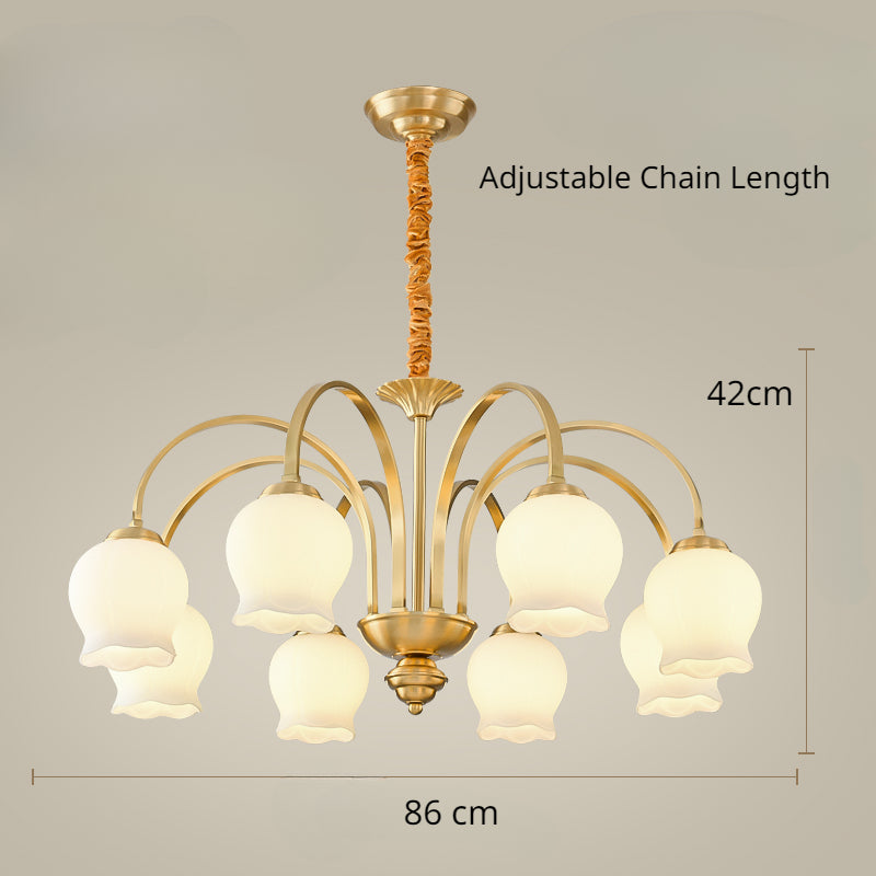 European Luxury Vintage Floral Glass Chandelier