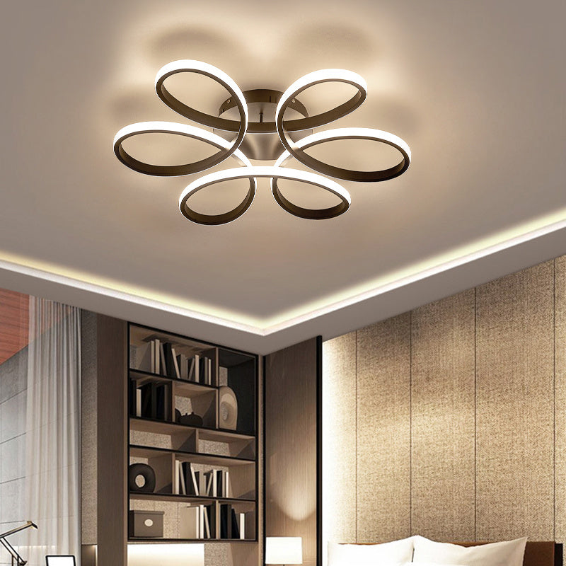 Black Frame Modern Dimmable/White LED Chandelier Ceiling Light