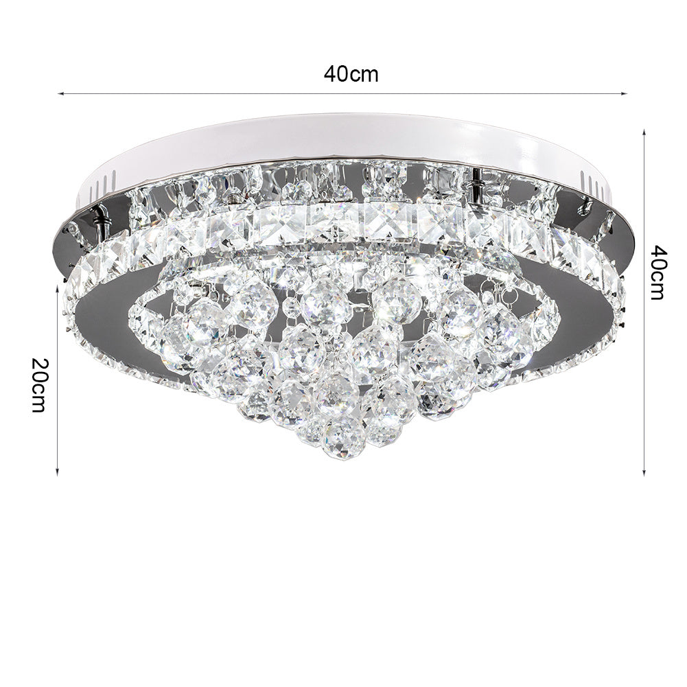 Crystal Raindrop Semi-Flush Mount LED Ceiling Light