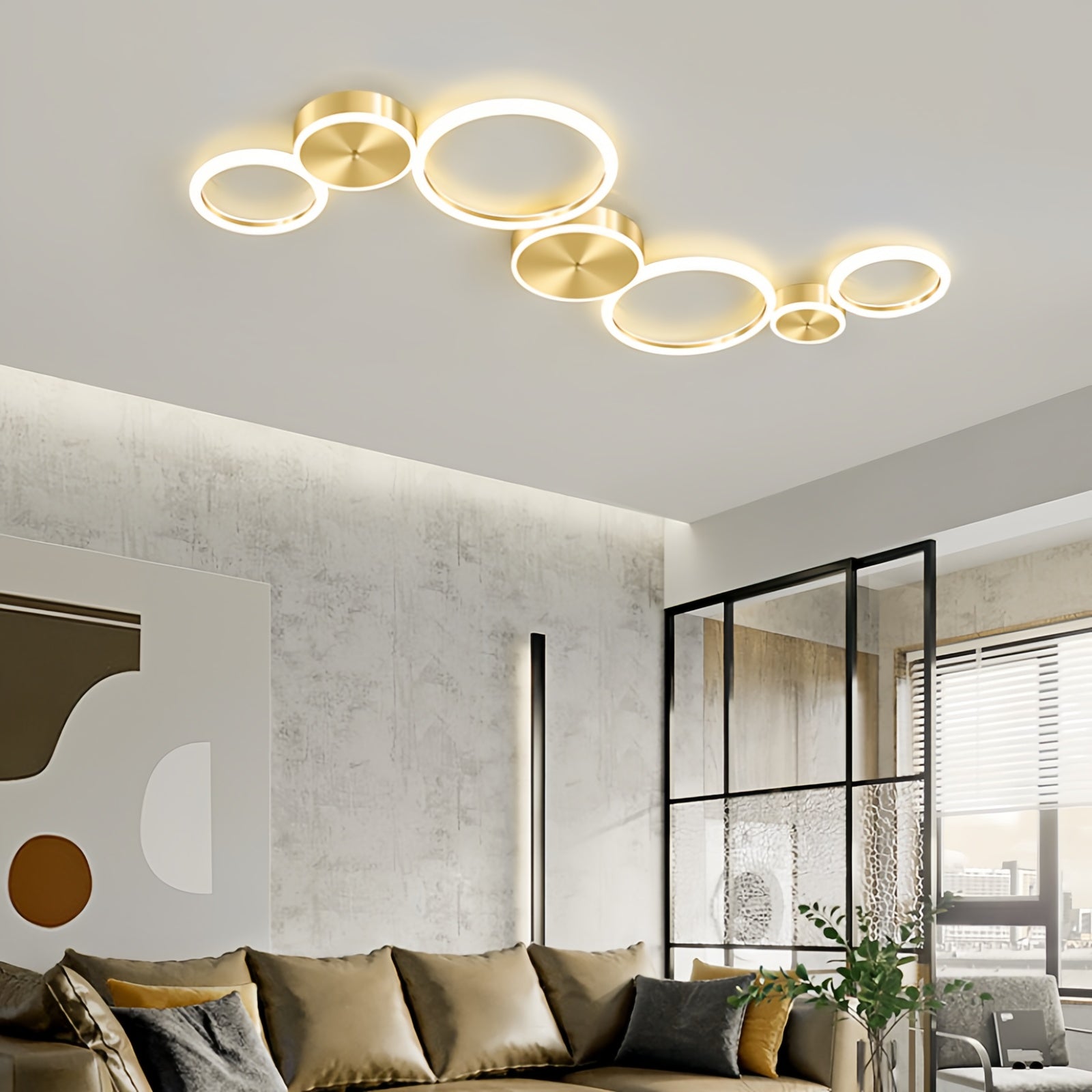 Modern Gold Geometric Circle LED Ceiling Lights