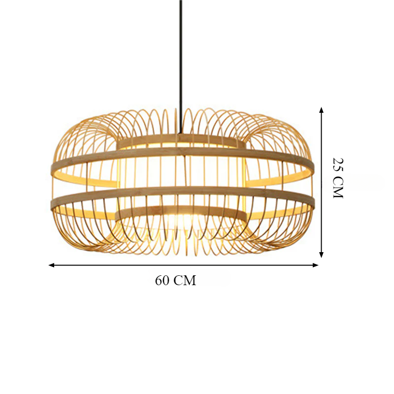 Bamboo Lantern-Like Chandelier