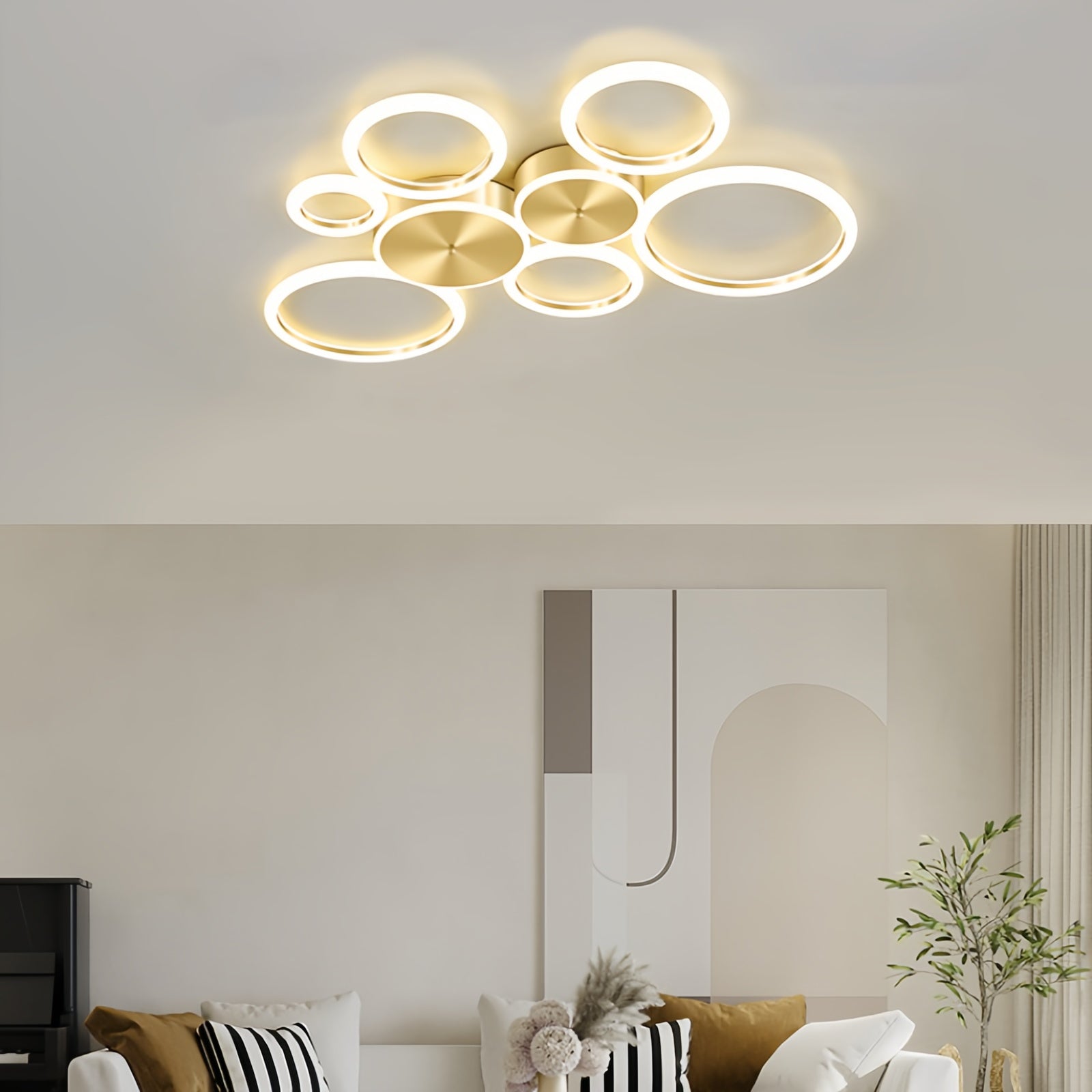 Modern Gold Geometric Circle LED Ceiling Lights