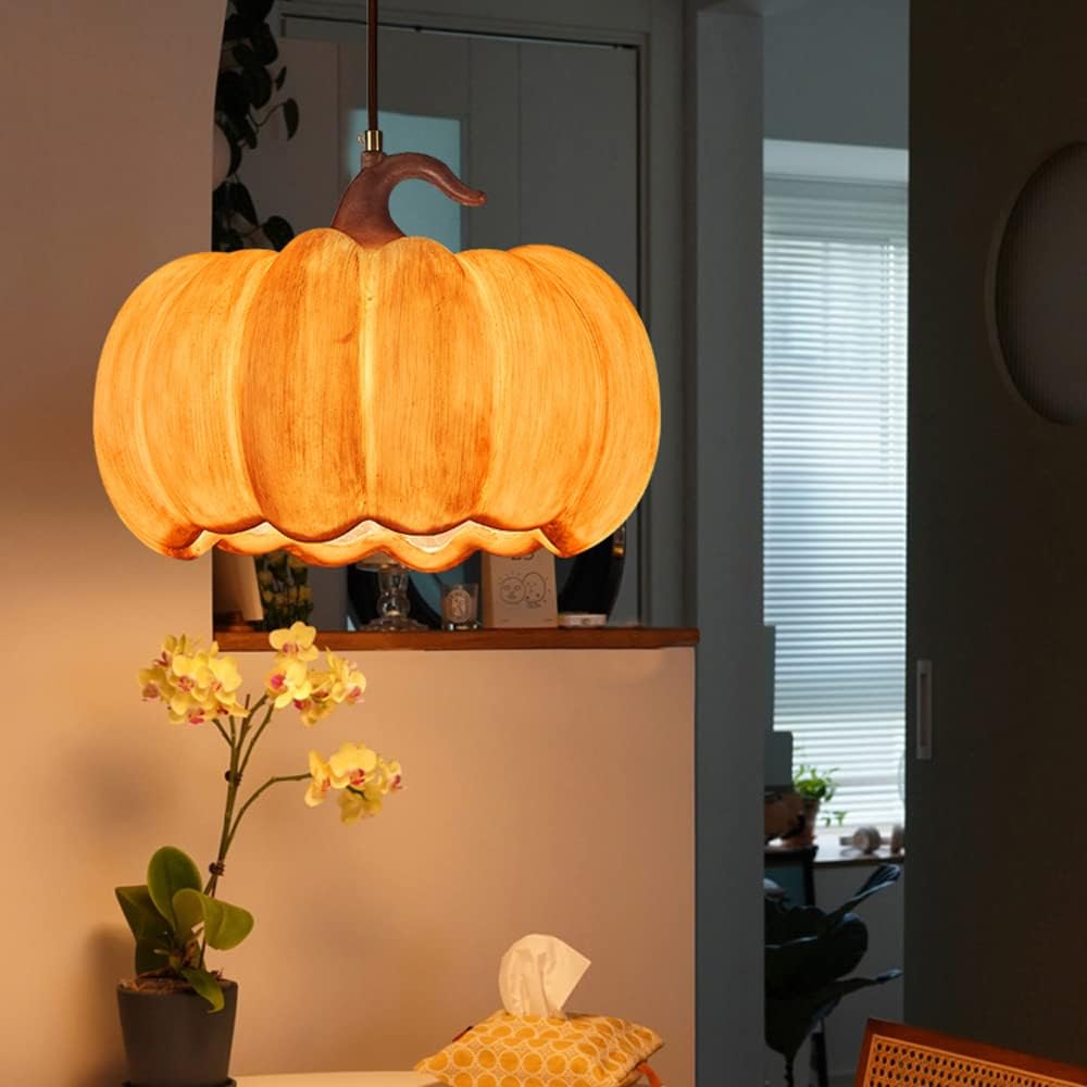 LED Pumpkin Resin Pendant Light