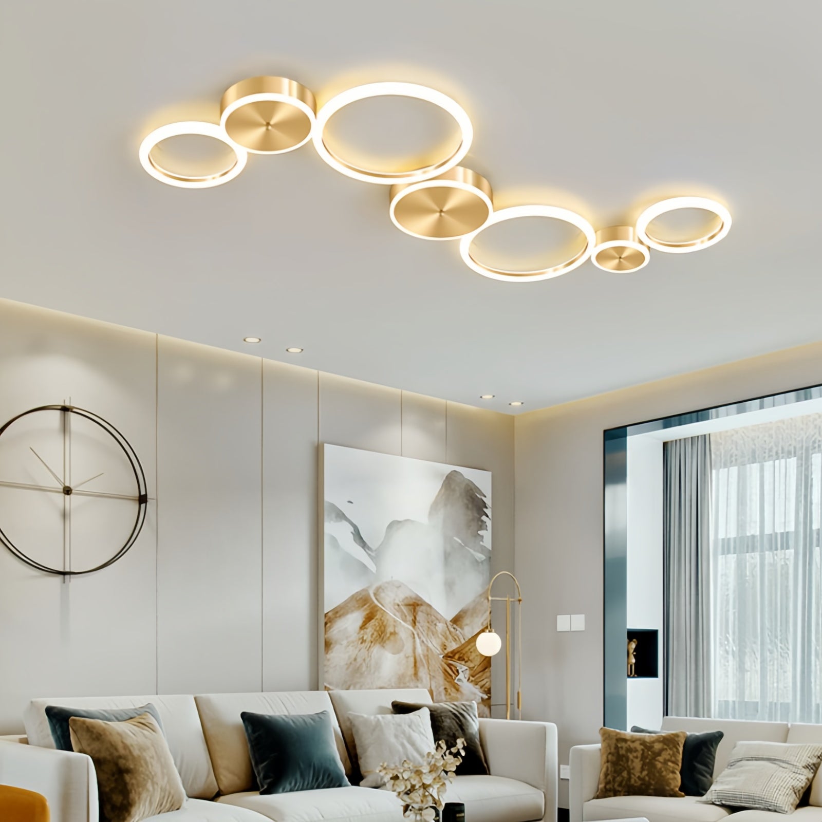 Modern Gold Geometric Circle LED Ceiling Lights