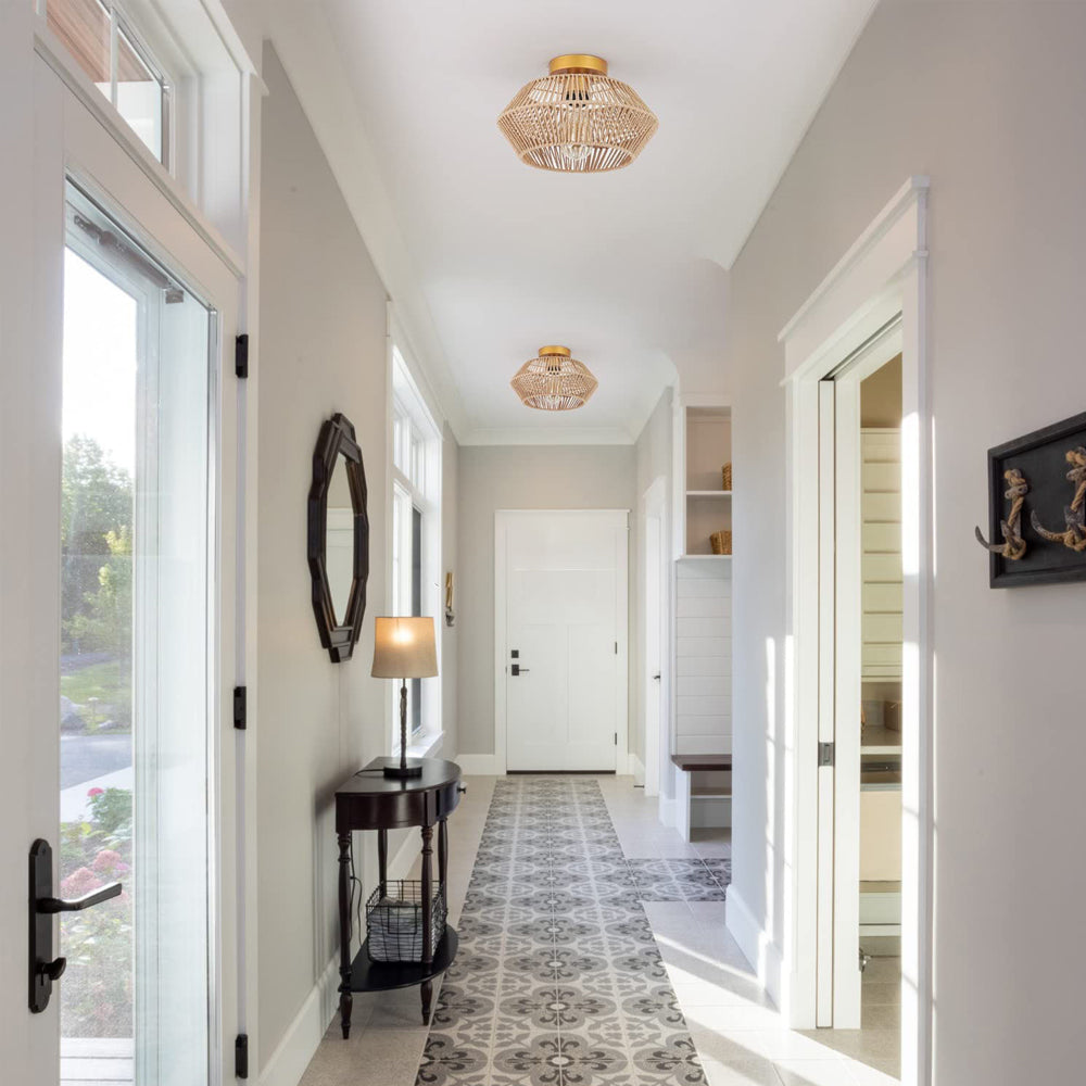 Vintage Hemp Rope Ceiling Light for Hallways and Corridors