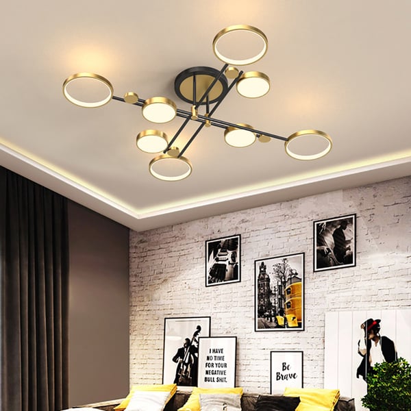 Scandinavian Semi-Flush Mount LED Rings Ceiling Light