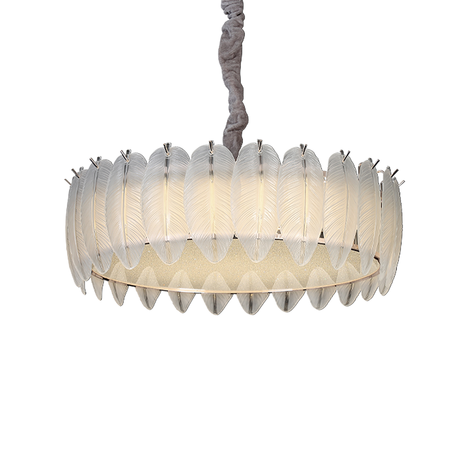 Glass Feather-Inspired Dimmable Pendant Light