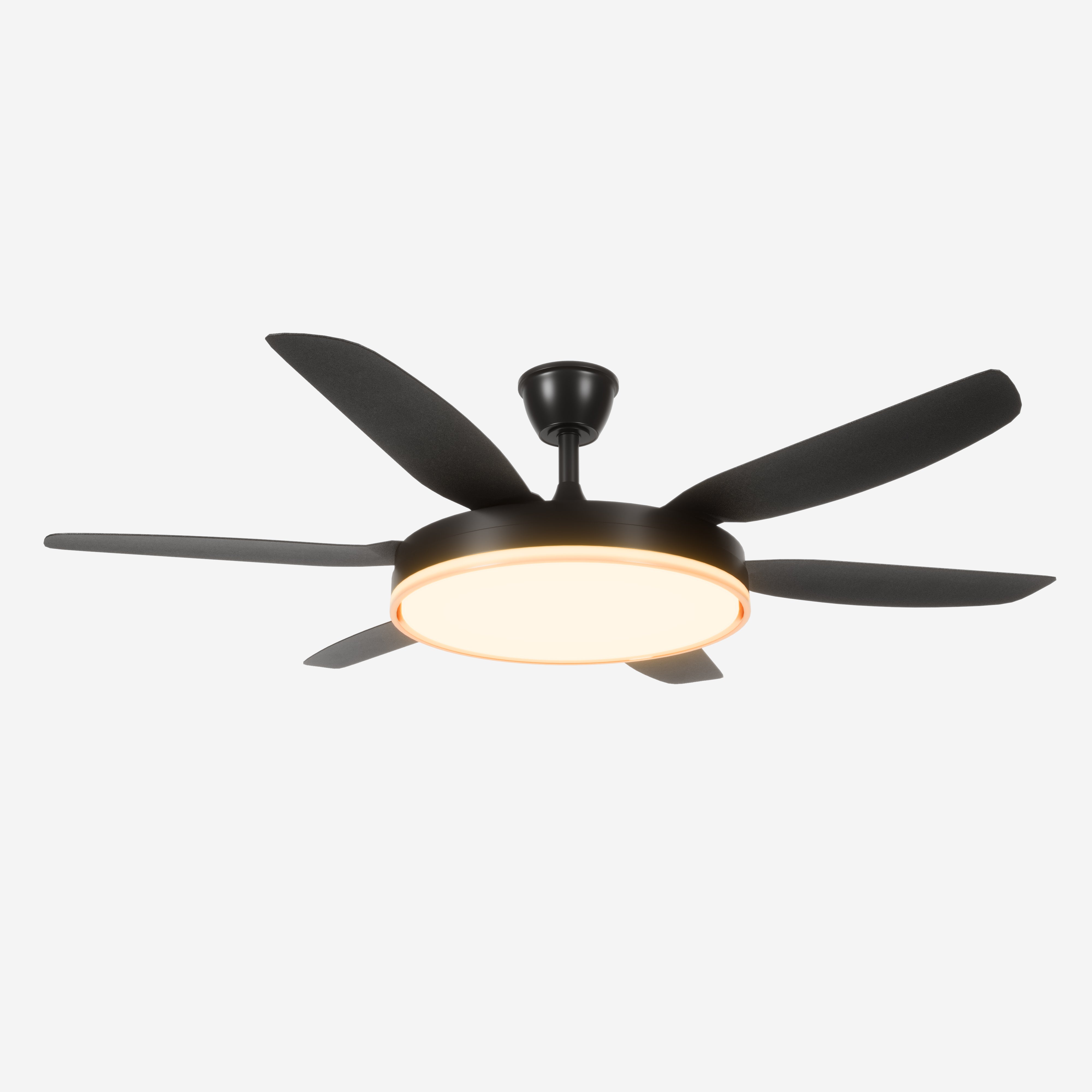 Black 57inch LED Ceiling Fan with Remote, Quiet DC Motor