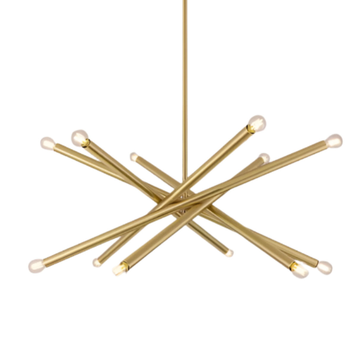 Modern Gold Cross Design Pendant Light with Hanging Rod