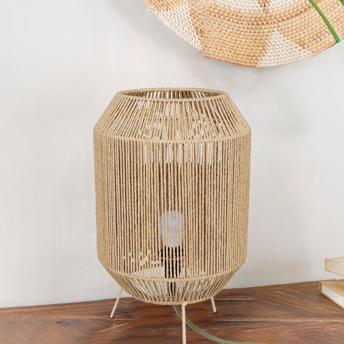 Handcrafted Paper Rope Table Lamp Perfect for Living Rooms