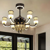 Luxurious Palace Crystal Ceiling Fan with LED Dimmable Lights