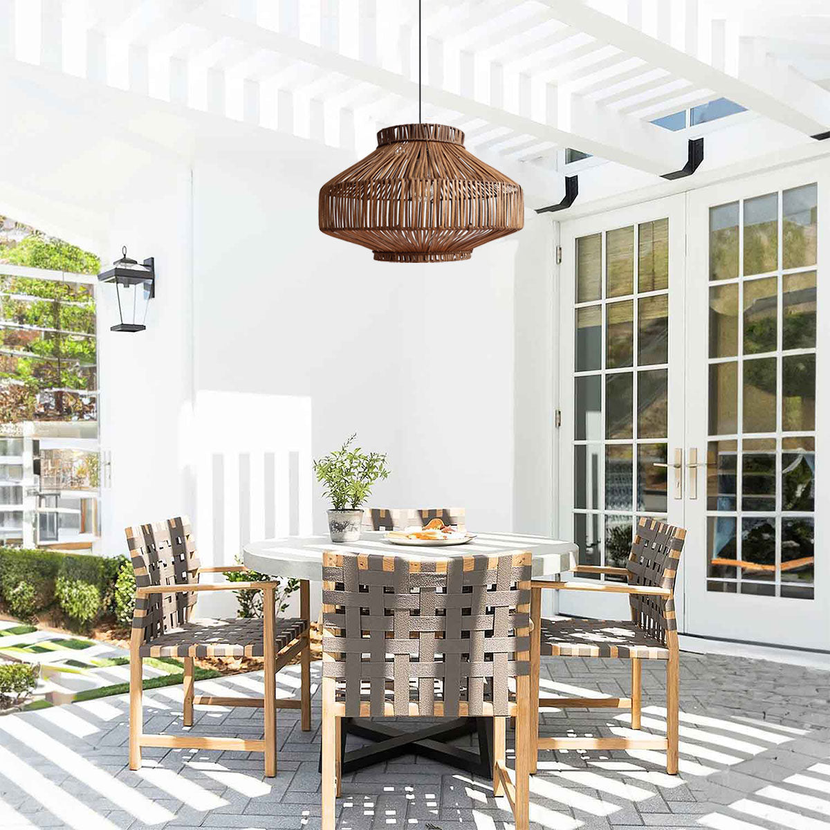 Natural Woven Rattan Pendant Light for Modern Boho Interiors