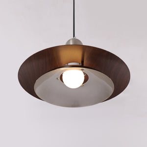3-light walnut iron bar pendant over a kitchen island
