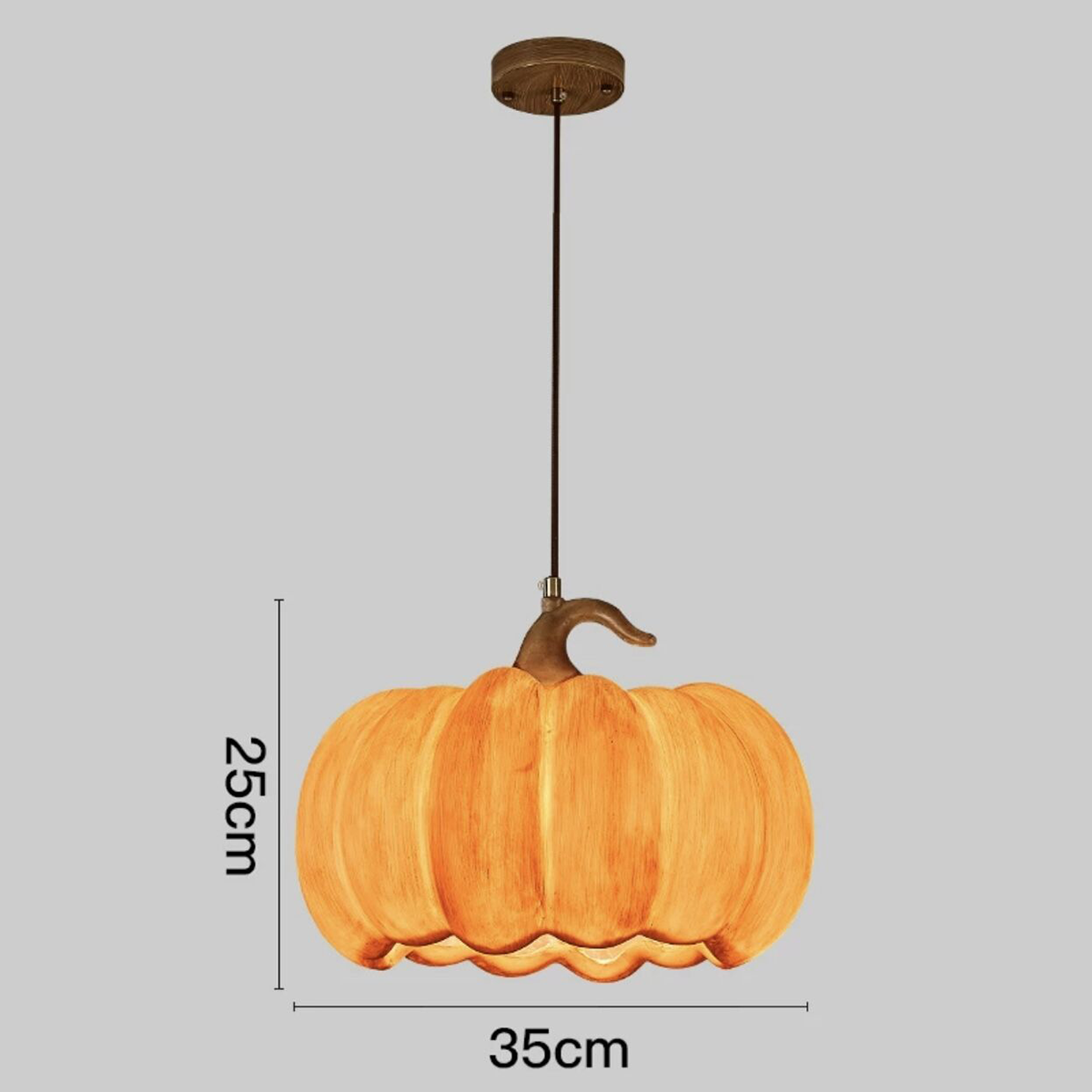 LED Pumpkin Resin Pendant Light